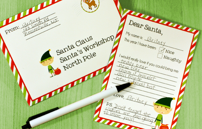 Letter to Santa Printable! - The Charm IT Spot!